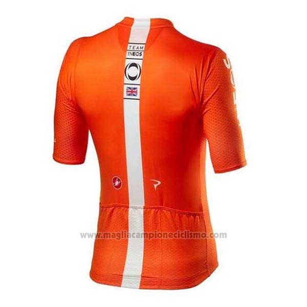 2020 Abbigliamento Ciclismo Ineos Arancione Manica Corta e Salopette